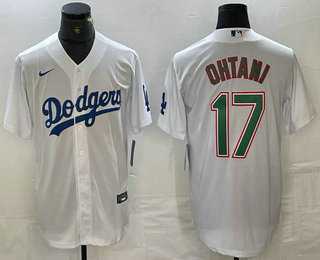 Men's Los Angeles Dodgers #17 Shohei Ohtani White Green Stitched Cool Base Nike Jerseys,We sell and wholesale Men's Los Angeles Dodgers #17 Shohei Ohtani White Green Stitched Cool Base Nike Jerseys on line form chian!